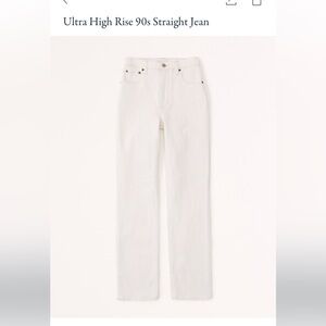 Abercrombie Ultra high rise 90s straight jean in cream